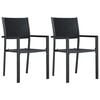 vidaXL Garden Chairs 2 pcs Black Plastic Rattan Look