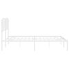 vidaXL Metal Bed Frame without Mattress with Headboard White 200x200cm