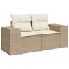 vidaXL 10 Piece Garden Sofa Set with Cushions Beige Poly Rattan Acacia
