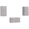 vidaXL 3 Piece TV Cabinet Set Concrete Grey Engineered Wood