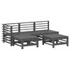 vidaXL 5 Piece Garden Lounge Set Grey Solid Wood Pine
