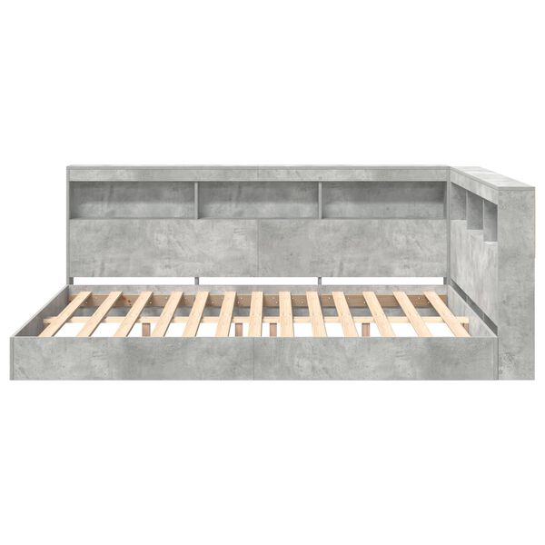 vidaXL Bookcase Bed Concrete grey 140 x 200 cm Engineered wood