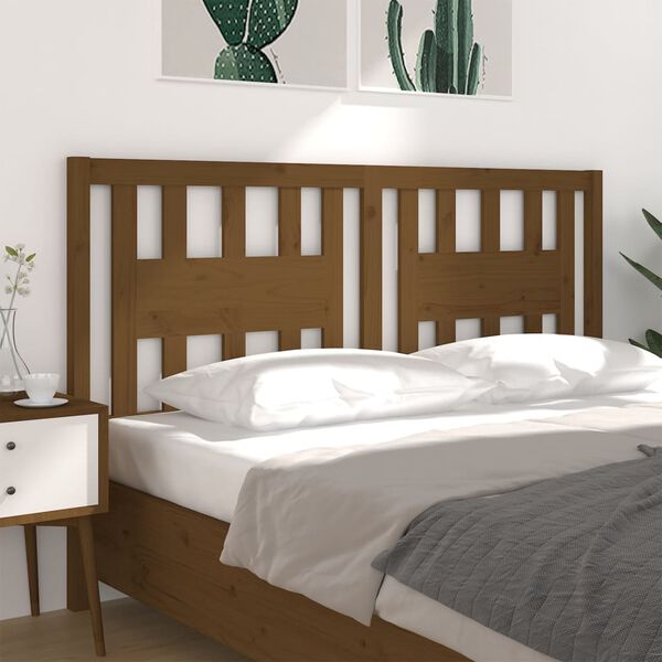 vidaXL Headboard Honey Brown 206x4x100 cm Solid Wood Pine