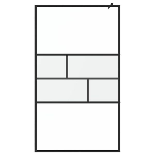 vidaXL Walk-in Shower Wall Black 115 x 195 x 0.5 cm