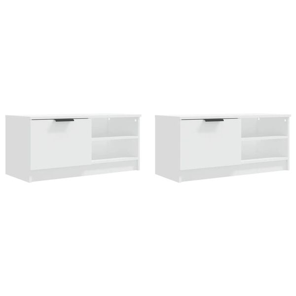 vidaXL TV Cabinets 2 pcs White 80x35x36.5 cm Engineered Wood