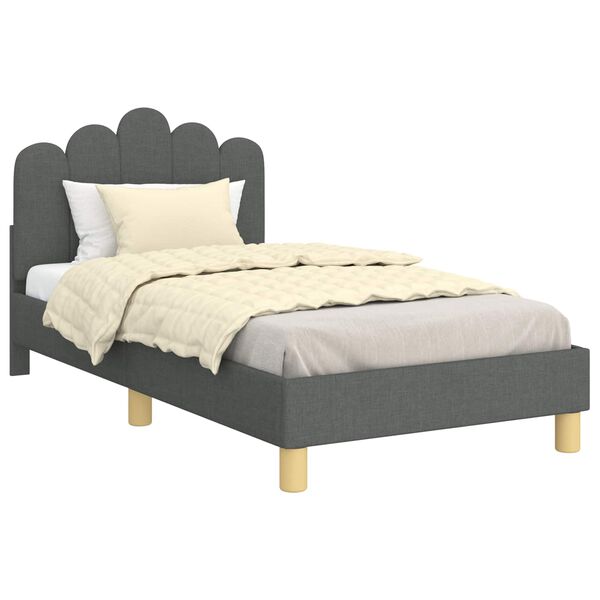 vidaXL Children's Bed Frame with Headboard Dark Grey 80 x 160 cm