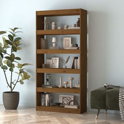 vidaXL Book Cabinet/Room Divider Honey Brown 80x30x167.4 cm Wood Pine