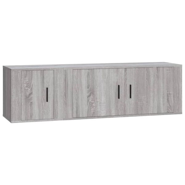 vidaXL 2 Piece TV Cabinet Set Grey Sonoma Engineered Wood