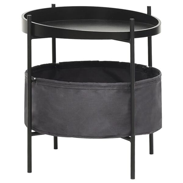 vidaXL Side Table with Basket 40x40x45.5 cm Grey