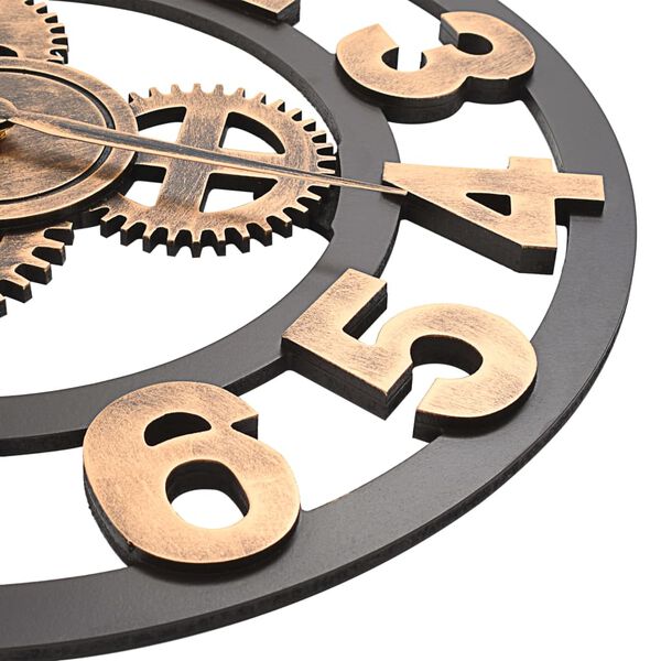 vidaXL Wall Clock Metal 58 cm Golden and Black