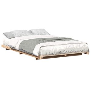 vidaXL Floor Bed Frame Brown 140 x 190 cm Solid pine wood
