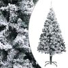 vidaXL Artificial Christmas Tree | Green with white flocked snow | PVC, Steel