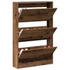vidaXL Shoe Cabinet Old Wood 80 x 21 x 125.5 cm Engineered Wood