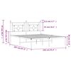 vidaXL Metal Bed Frame without Mattress with Headboard White 150x200cm