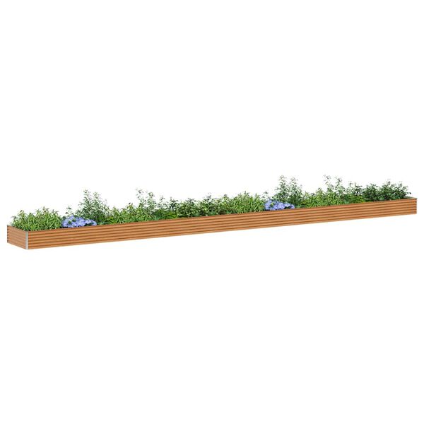 vidaXL Garden Raised Bed 970 x 100 x 36 cm Galvanised Steel