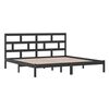 vidaXL Bed Frame without Mattress Black Solid Wood Pine 200x200 cm (810041+814218)