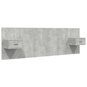 vidaXL Bed Headboard with Cabinets Concrete Grey Engineered Wood
