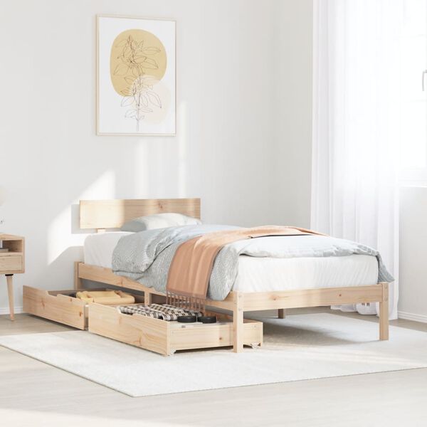 vidaXL Bed Frame without Mattress 90x200 cm Solid Wood Pine