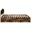 vidaXL Bed Frame with Drawer Smoked Oak 200 x 200 cm Engineer Wood