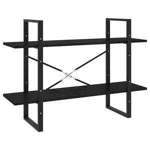 vidaXL 2-Tier Book Cabinet Black 100x30x70 cm Solid Wood Pine