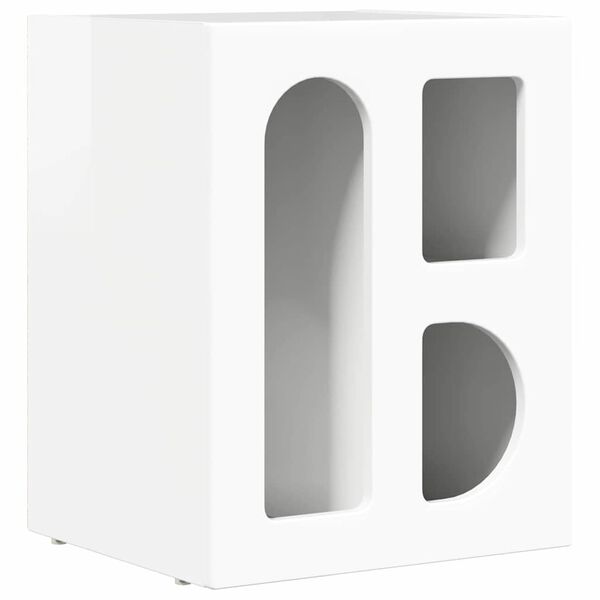 vidaXL Bedside Table High Gloss White 40 x 35 x 50 cm Engineered Wood