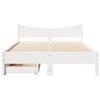 vidaXL Bed Frame with Drawers White 150x200 cm King Size Solid Wood Pine