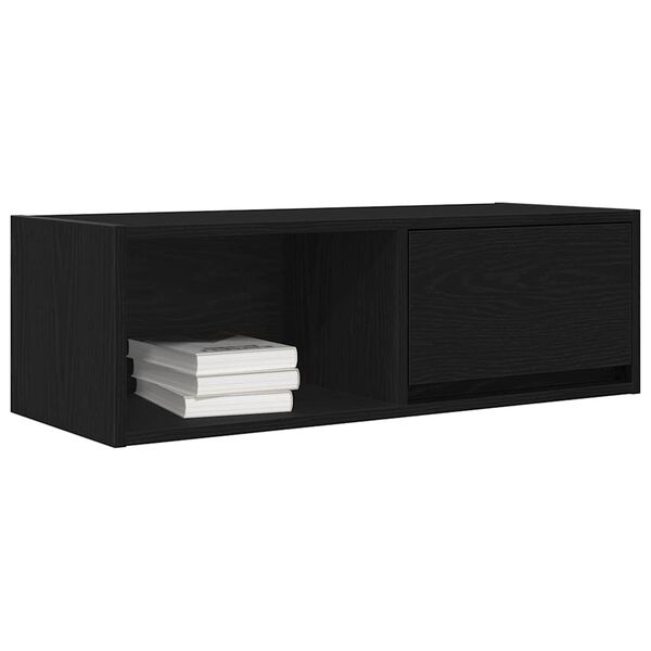 vidaXL TV Cabinet Black Oak 80x31x25.5 cm Engineered Wood