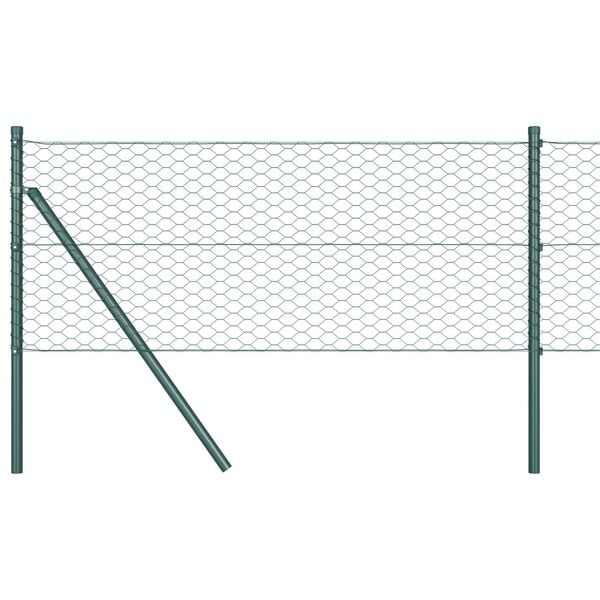 vidaXL Hexagon Fence Green 0.8 x 25 m PVC
