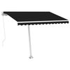 vidaXL Manual Retractable Awning with LED 350x250 cm Anthracite