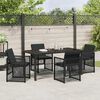 vidaXL Garden Dining Set 5 pcs Black Poly Rattan