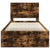 vidaXL Bed Frame Smoked Oak 100 x 200 cm Solid Pine Wood