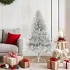 vidaXL Artificial Pre-lit Christmas Tree Silver 150 cm PET