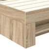 vidaXL Bed Frame with Headboard Sonoma Oak 100 x 200 m Engineered Wood