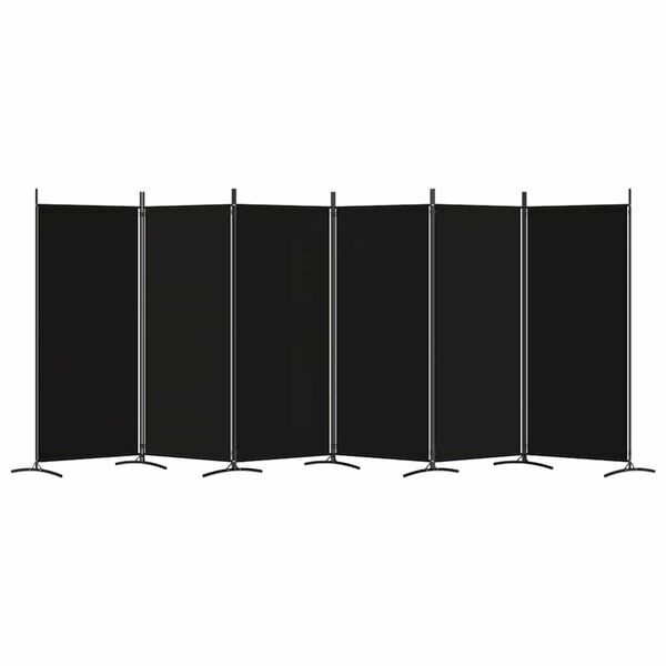 vidaXL 6-Panel Room Divider Black 520x180 cm Fabric