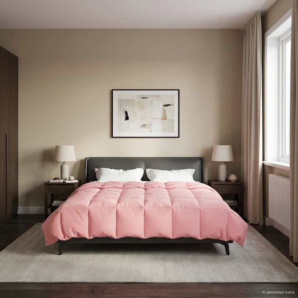 vidaXL Full Year Duvet Quilted Pink 200 x 240 cm Microfiber