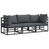 vidaXL 3 pcs Outdoor Furniture Metal Black and Anthracite