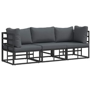 vidaXL 3 pcs Outdoor Furniture Metal Black and Anthracite