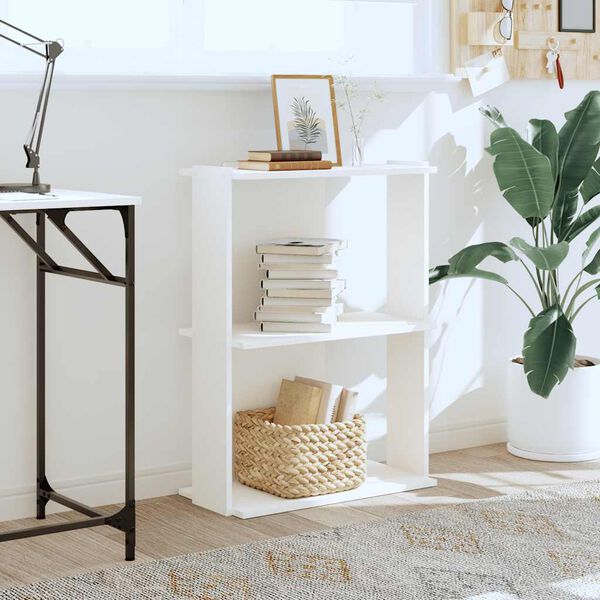 vidaXL Bookcase 3-Tier White 60x30x80 cm Engineered Wood