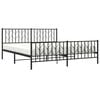 vidaXL Metal Bed Frame without Mattress with Footboard Black 183x213cm
