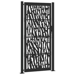 vidaXL Garden Gate Black 100x200 cm Steel Trace Design