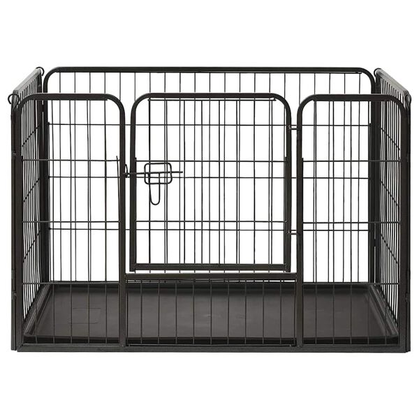 vidaXL Puppy Playpen Steel 91.5x59x61 cm