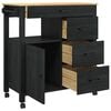 vidaXL Kitchen Trolley Plain Black