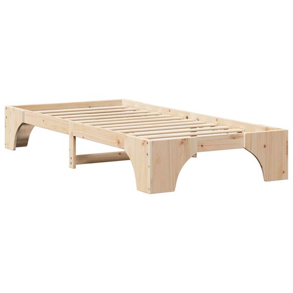vidaXL Bed Frame Natural 100 x 200 cm Solid Pine Wood