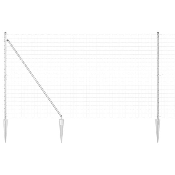 vidaXL Fence with Post Silver 1.5 x 10 m Steel