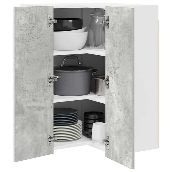 vidaXL Hanging Cabinet Concrete Grey and White 57 x 57 x 80 cm