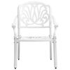 vidaXL 3 Piece Bistro Set White Cast Aluminium