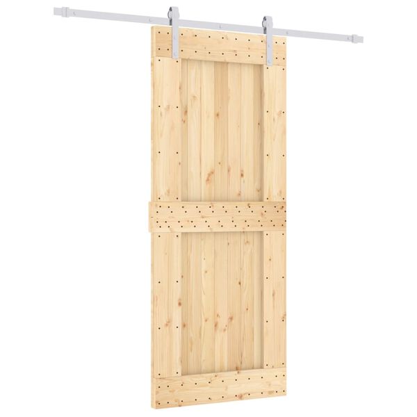 vidaXL Sliding Door with Hardware Set 85x210 cm Solid Wood Pine