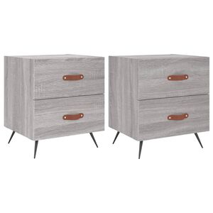 vidaXL Bedside Cabinets 2 pcs Grey Sonoma 40x35x47.5cm Engineered Wood