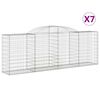 vidaXL Arched Gabion Baskets 7 pcs 300x50x100/120 cm Galvanised Iron