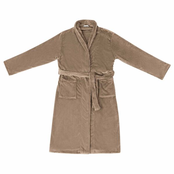 vidaXL Bathrobe without Hood Camel XXL Flannel